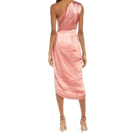 Elliatt Cassini Satin One-Shoulder Dress Large - Picture 2 of 10